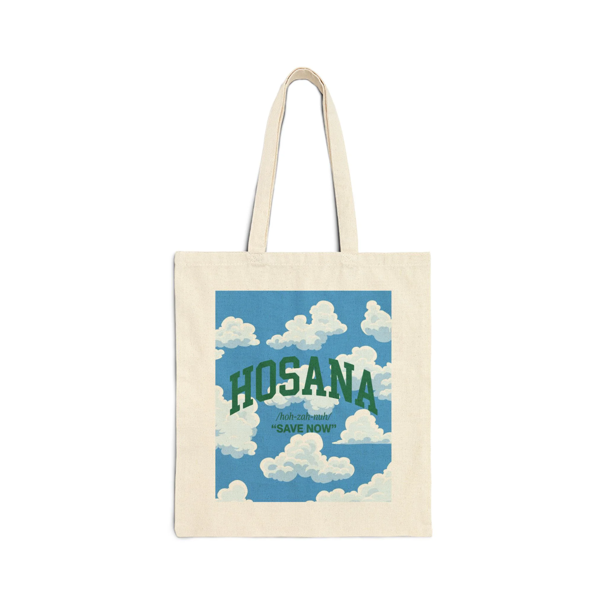 Hosana Sky Cotton Tote Bag – Cloud Print Eco Grocery & Everyday Shopper - Image 2