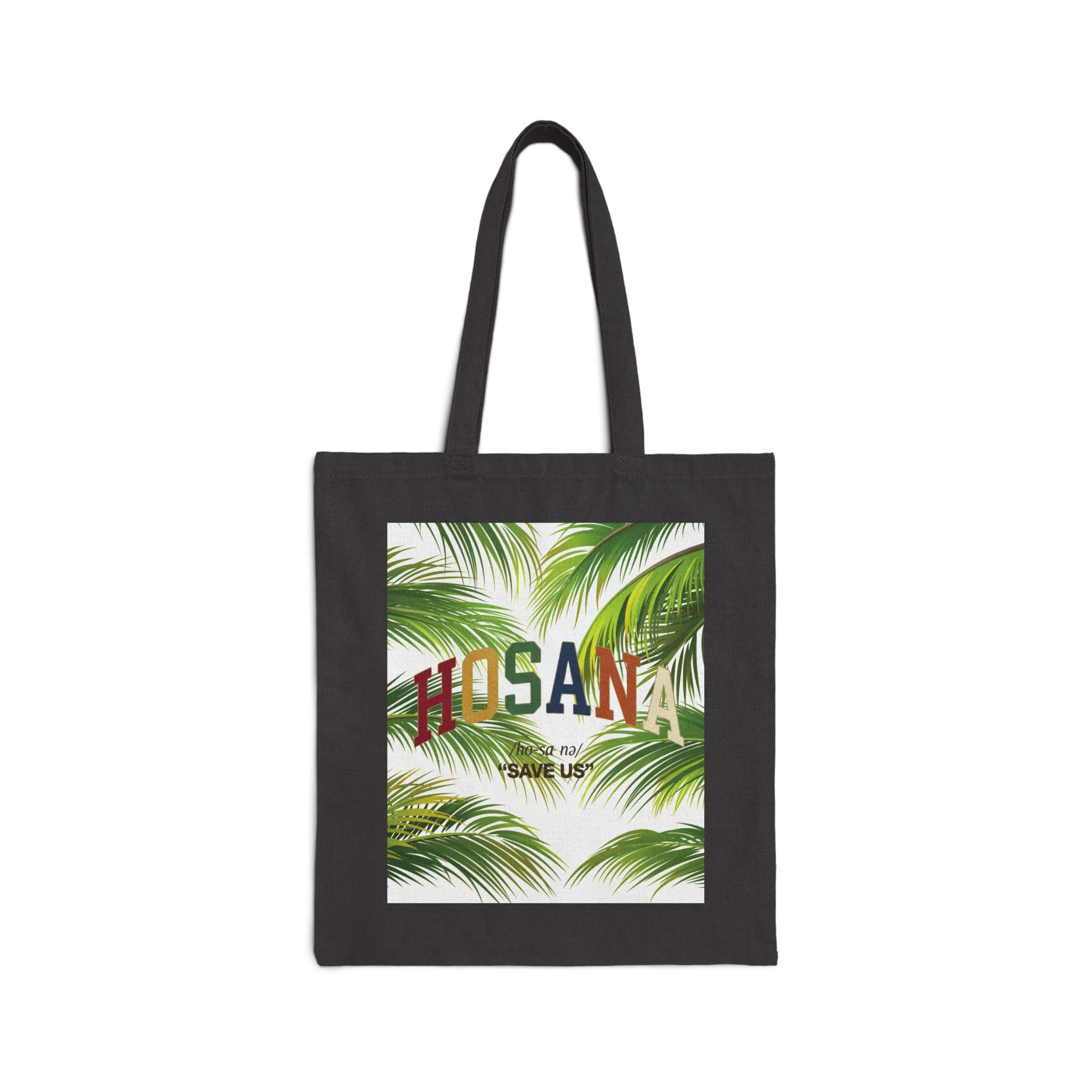 Tote Bag — Tropical Palm Leaves Canvas Tote (Hosanna Text Option) - Image 5