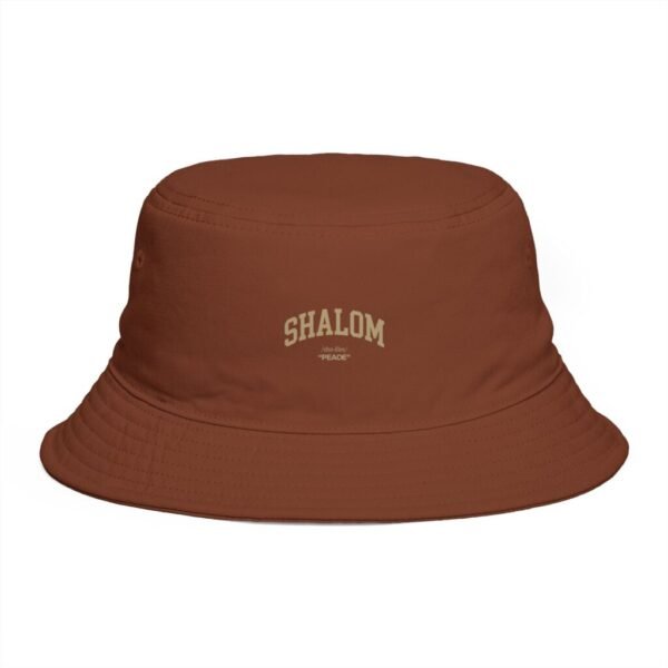 Shalom Bucket Hat — Casual Rust Sun Hat with ‘Shalom’ Embroidery