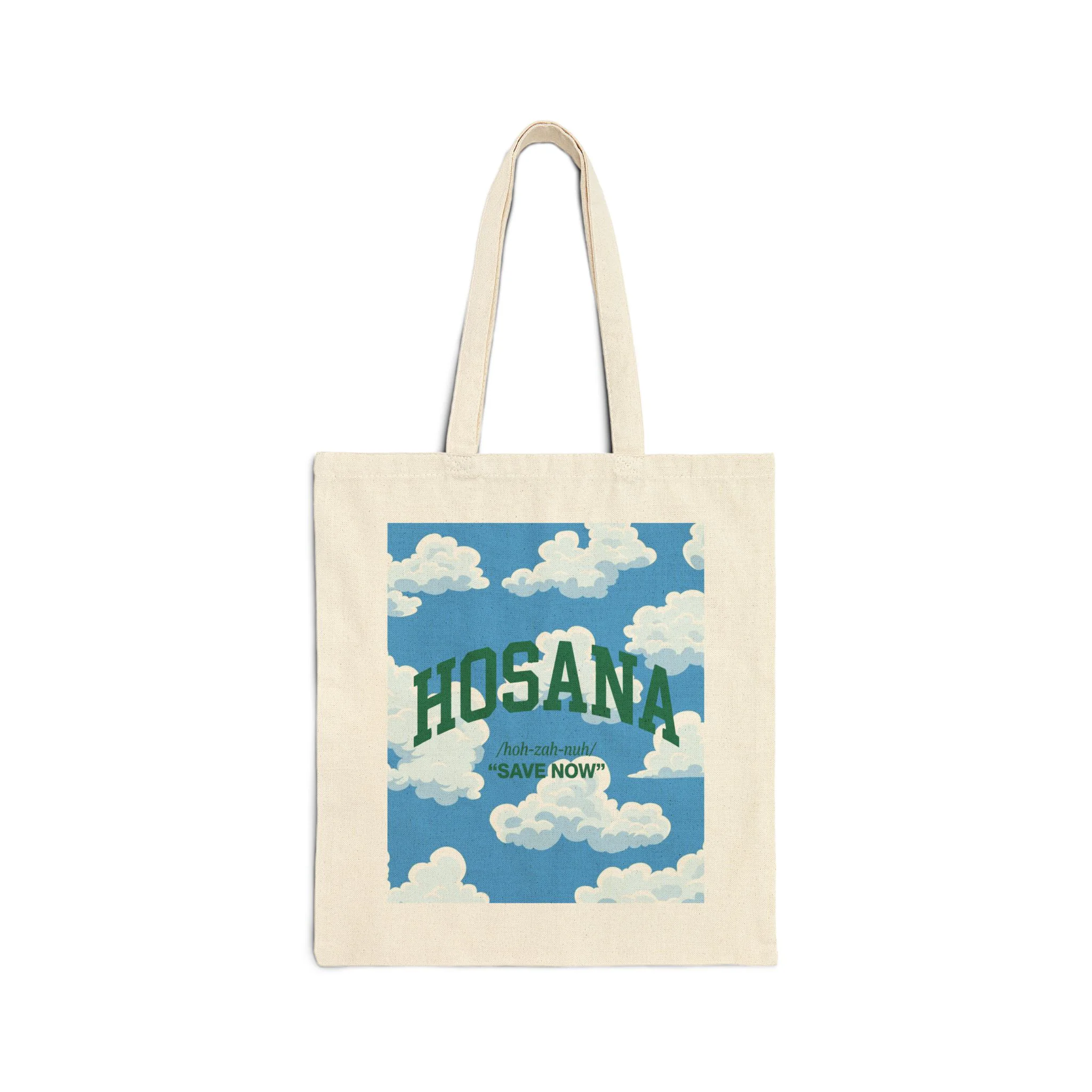 Hosana Sky Cotton Tote Bag – Cloud Print Eco Grocery & Everyday Shopper