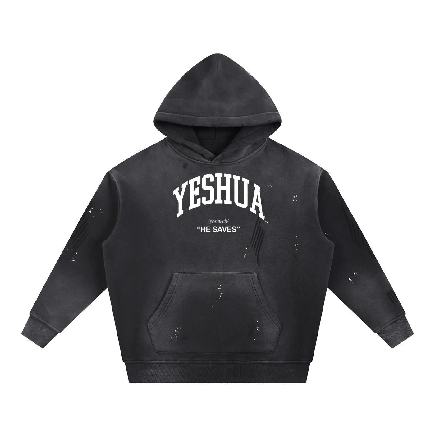 Vintage Washed Frayed Fleece Hoodie